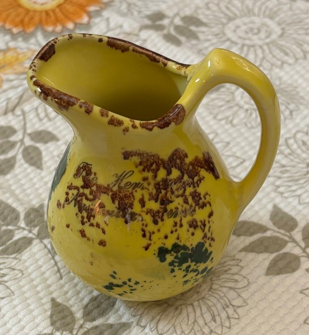 Vintage 1950s-60s The Hermitage Nashville TN P.C.A. Souvenir Pottery Pitcher